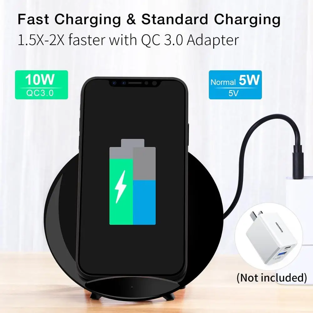 Carregador portatil для iPhone X 10W Qi Беспроводное зарядное устройство carregador celular samsung galaxy Not 8/S8