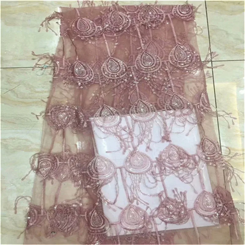 Африканская кружевная ткань 2019 персиковая Высококачественная французская