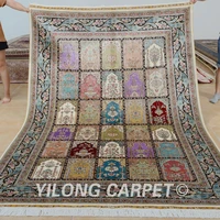 yilong 6x9 turkish garden design silk carpet vantage traditional hand knotted rug silk 0735