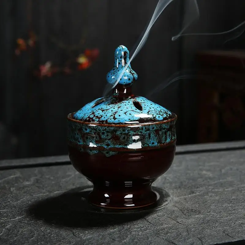 

Traditional Backflow Incense Burner Ceramic Incense Sticks Coil Colorful Home Decor Gadgets Pottery Crafts Housewarming Gift