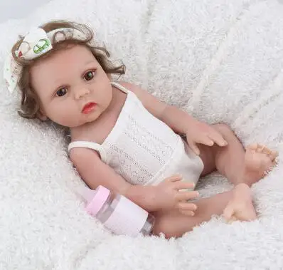 mohair doll Кукла npk Reborn Baby 17 дюймов полный винил силикон inteiro reborn куклы игрушки для детей подарок bebes reborn 43 см куклы для новорожденных - Цвет: mohair doll