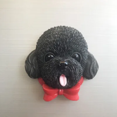 Teddy Black 1 шт. мультяшный милый мини корги бульдог смолы магнит на холодильник малыш раннее образование магнит "Собака" наклейки для украшения холодильника - Color: Teddy Black