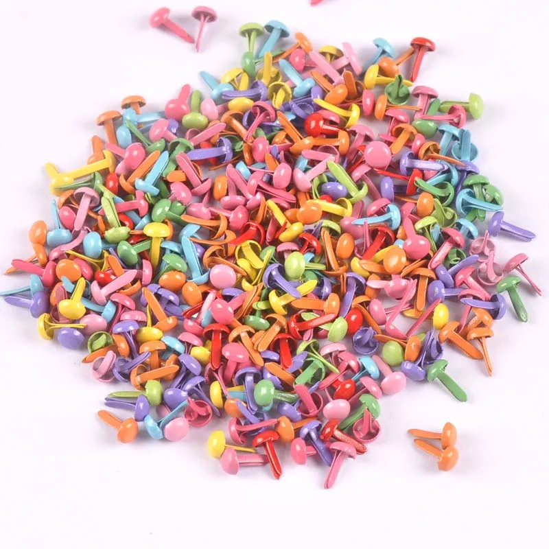 Мини смешанные круглые металлические застежки для украшения бумаги 4 5x8 5 мм 200 шт.