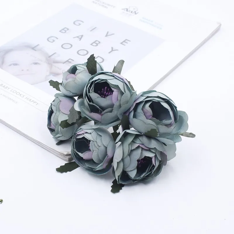 Искусственные розы 6 шт./лот шелковые цветы пиона свадебный букет Свадебный декор