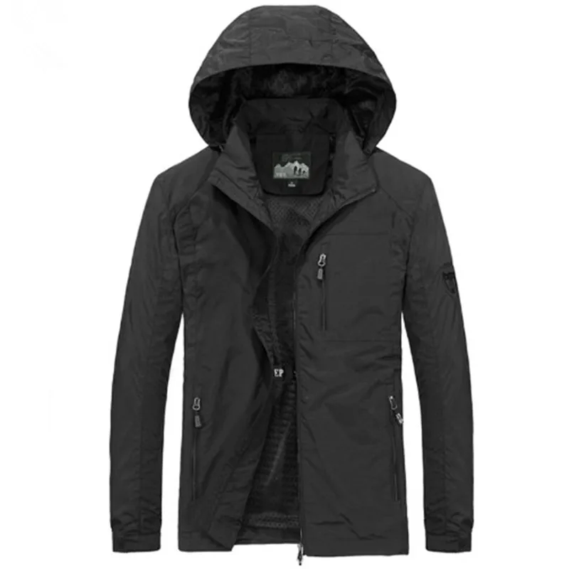 Новинка размера плюс M~ 6XL весна осень мужские повседневные худи милитари куртка мужская водонепроницаемая одежда Мужская ветровка - Цвет: 3