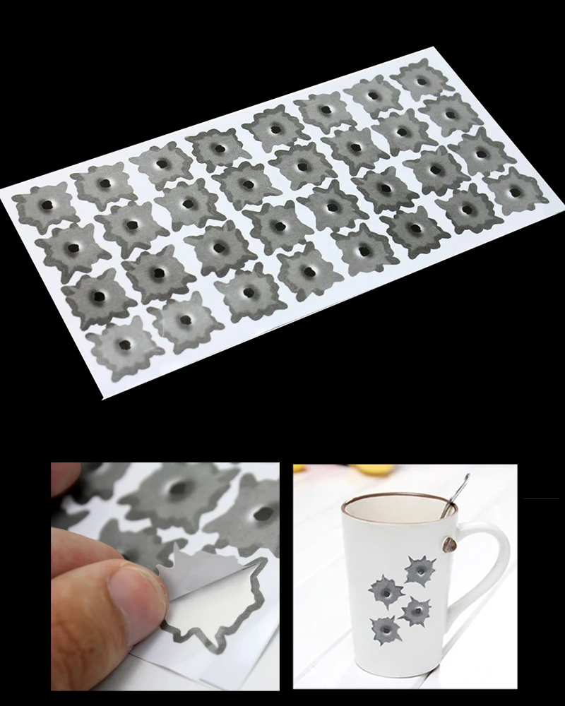 32 Bullet Hole Orifice Sticker Graphic Decal Shothole Car Auto Helmet Windows Free shipping MD242 |