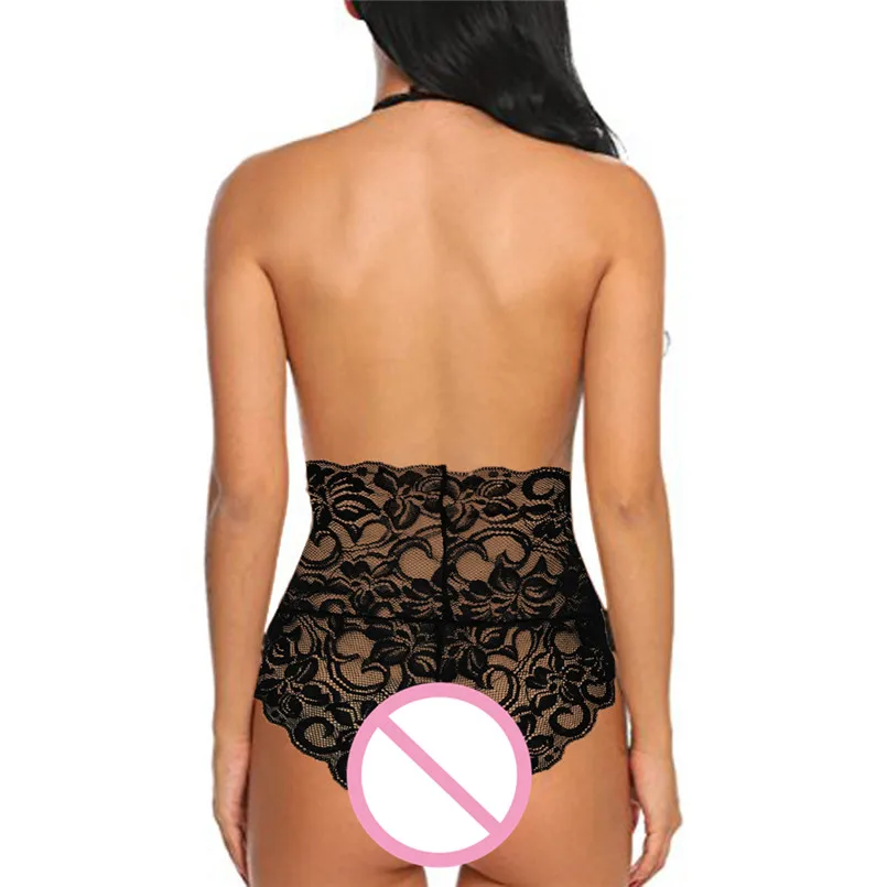Женское цельное сексуальное боди с открытой спиной кружевное нижнее белье v