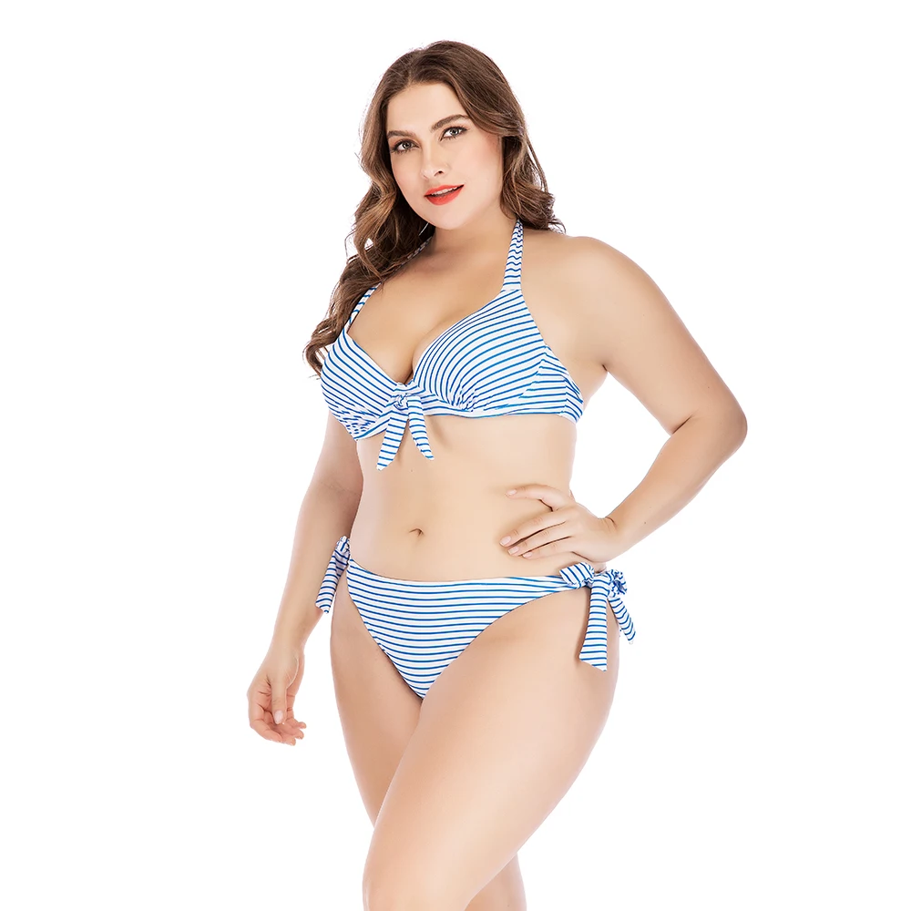 Midou Plus Size Bikinis Women Swimwear High Waist Swimsuit Halter Sexy Bikini Set Retro Bathing Suits Large wine |