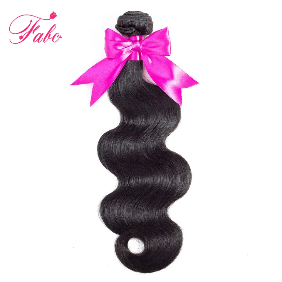 Fabc Hair Brazilian Body Wave Hair Weave Bundles Remy 10-38 Inch Hair Extensions 3/4 Pcs Natural Black Human Hair Bundles