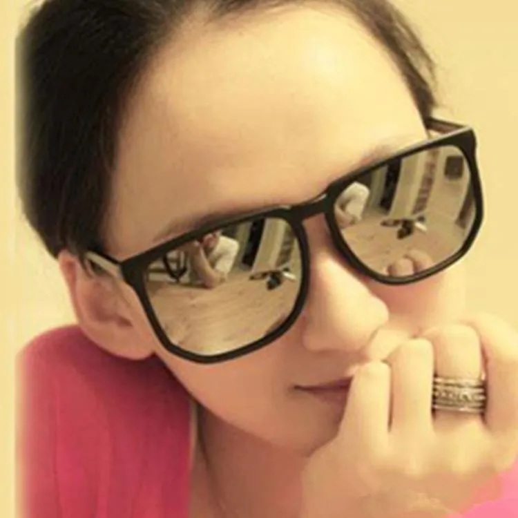 Бесплатная доставка Большой черный ящик очки ретро солнцезащитные юрты прилив