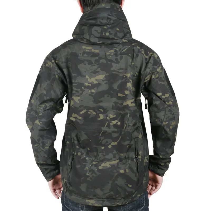 Мужская камуфляжная флисовая куртка тактическое охотничье снаряжение военное