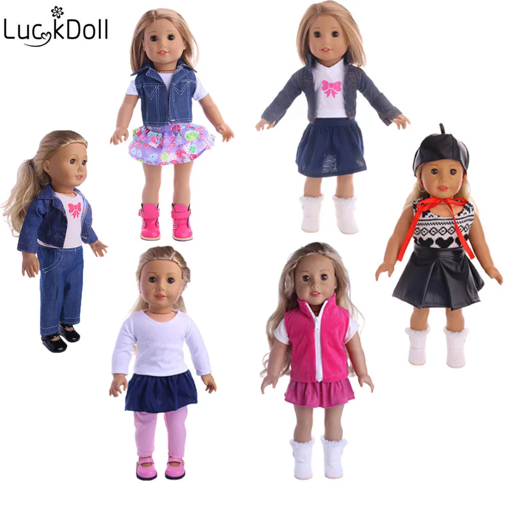 LUCKDOLL 6 стилей 3 комплекта различных подходит для 18 дюймовых американских кукол 43