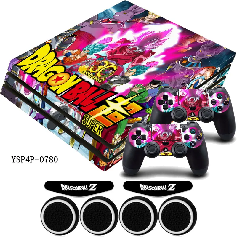 Dragon Ball матовый винил Нескользящие Стикеры этикета и 2 контроллера + 2x LED Наклейки 4x