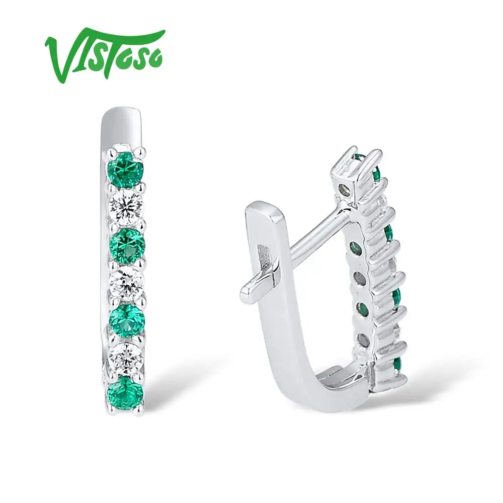 VISTOSO шикарные серьги гвоздики из стерлингового серебра хорошее ювелирное