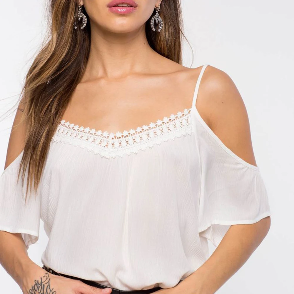 Сексуальные шифоновые летние блузы свободные женские топы и блузки однотонная