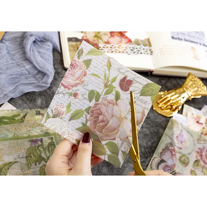 15 шт./упак. Винтаж с бронзовым цветочным принтом серии &quotсделай сам&quot Dariy