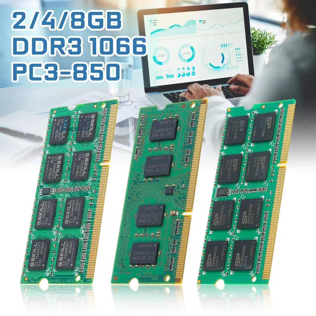2 ГБ/4 ГБ/8 Гб памяти ноутбука для оперативная память DDR3 1066 PC3-8500 1,5 V 204PIN SO-DIMM Лот