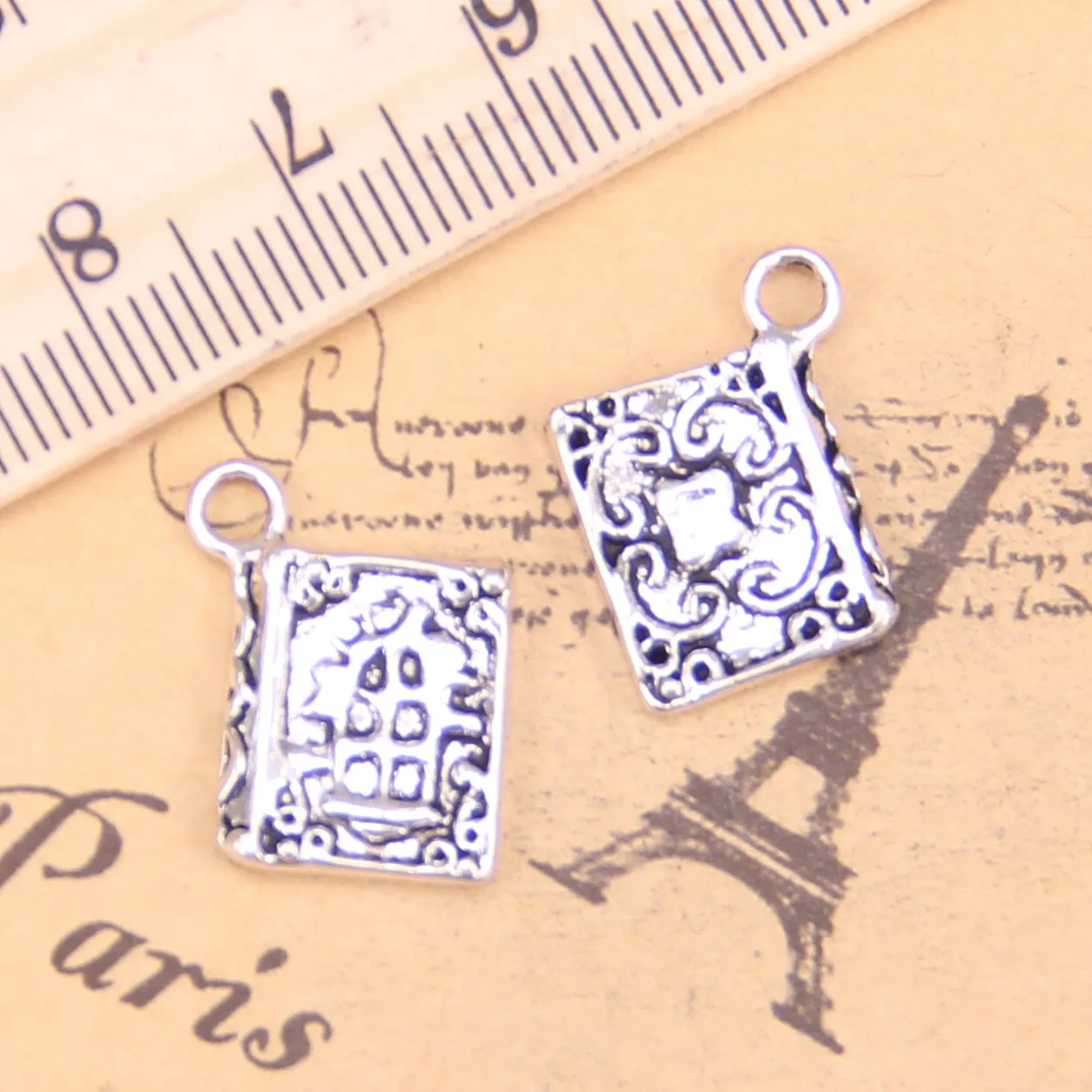 90pcs Jewelry Charms book holy bible 17x11mm Antique Silver Plated Pendants Making DIY Handmade Tibetan | Украшения и аксессуары