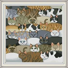 Китайские наборы для вышивки крестиком Joy Sunday с кошками, экологически чистый хлопковый штампованный напечатанный 14CT 11CT, подарок для творчества, свадебное украшение для дома
