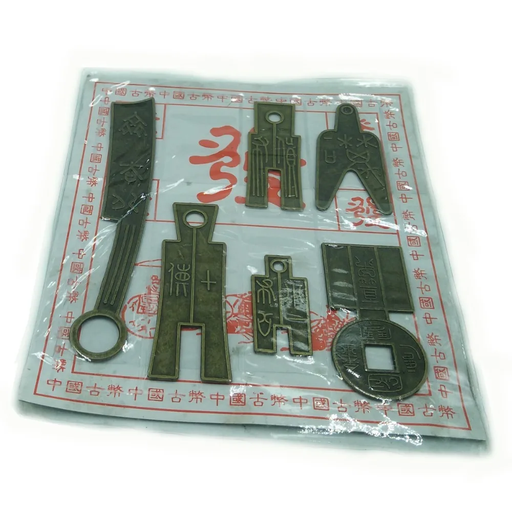 ANGRLY 6 шт. китайский фэн-шуй нож для монет китайские монеты коллекция удачных