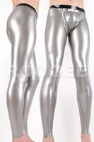 hot sales rubber latex leggings with hole inside with code peices in silver