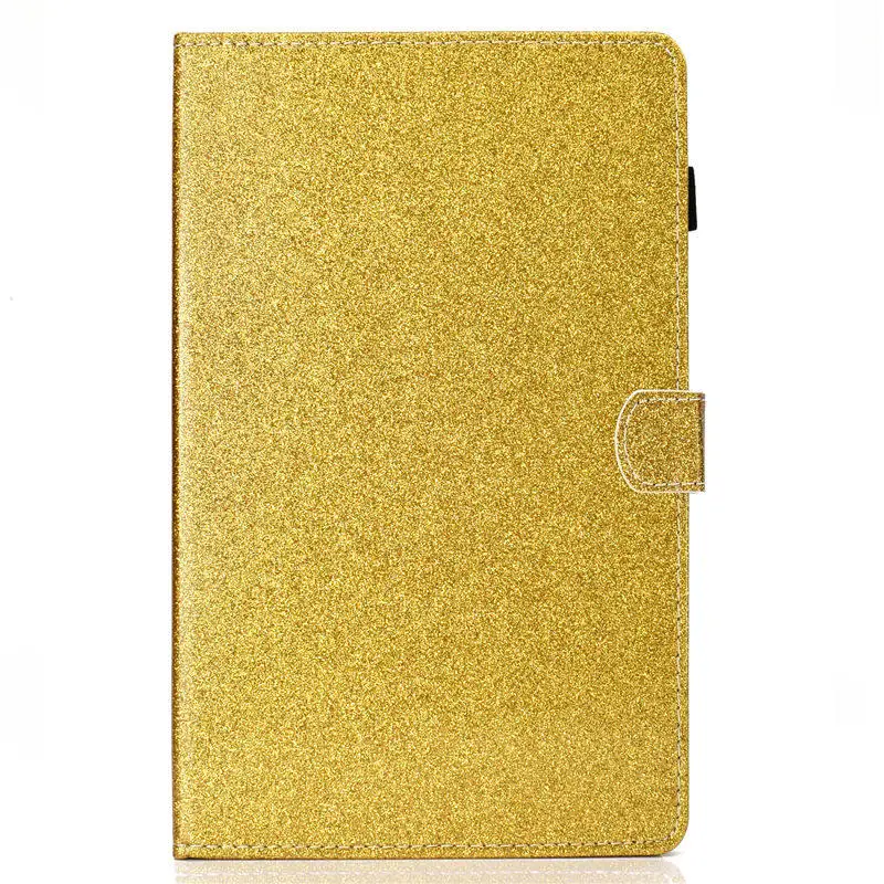 Gold Блестящий чехол для samsung Galaxy Tab A A2 10," T590 T595 T597 SM-T590 SM-T595 смарт-чехол Funda Подставка для планшета+ пленка+ ручка - Цвет: Gold