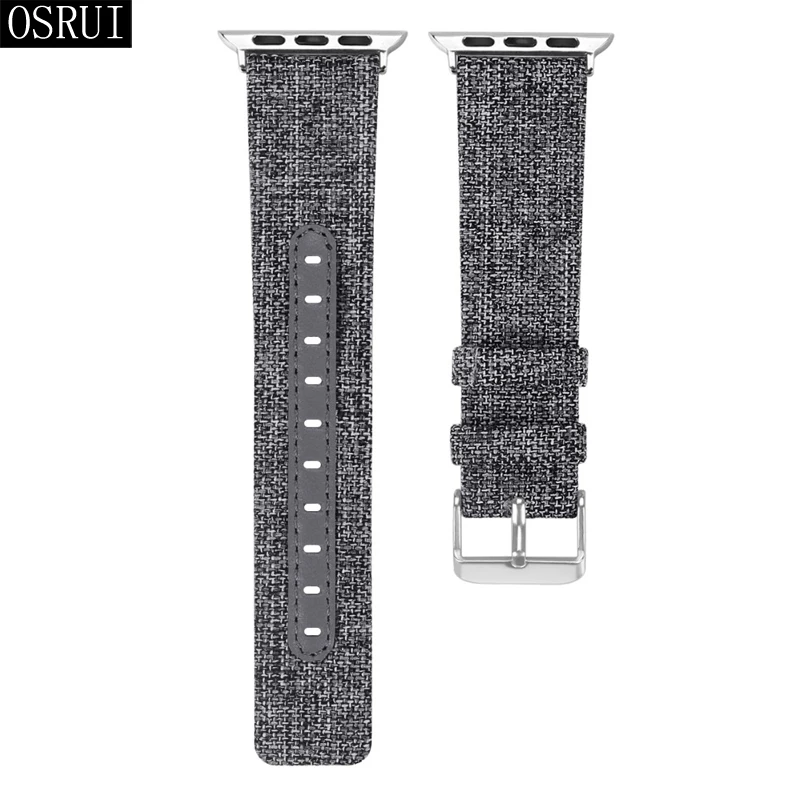 Кожаный ремешок для Apple watch band 44 мм 42 мм 40 мм 38 мм correa aplle Iwatch band 3 2 холст браслет на запястье ремень аксессуары для часов