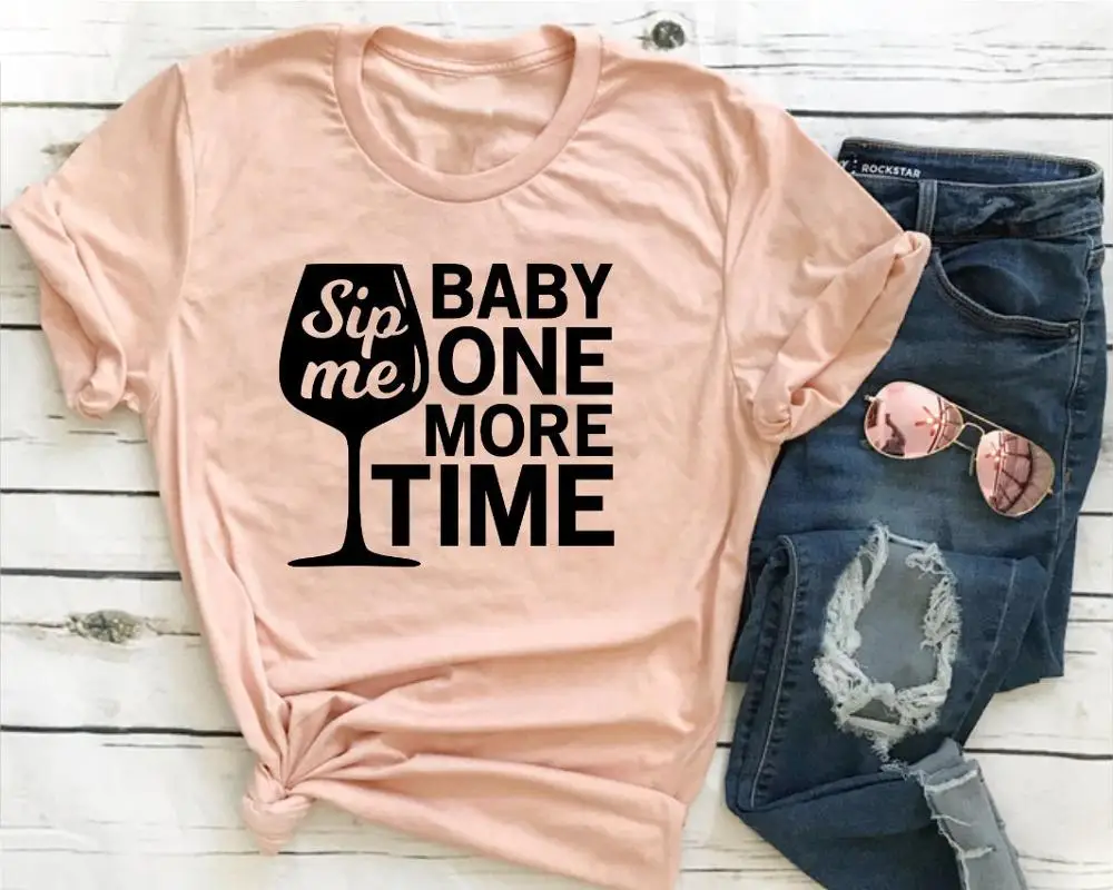 Sip Me Baby еще раз в стиле унисекс с милым графическим питьевой lover лозунг эстетику