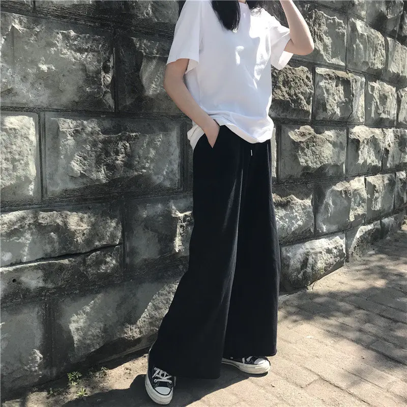 HziriP Loose Casual Fresh New Straight Stylish Female Spring Elastic Ladies Hot Empire Simple Free Full Length Pants 2 Colors | Женская