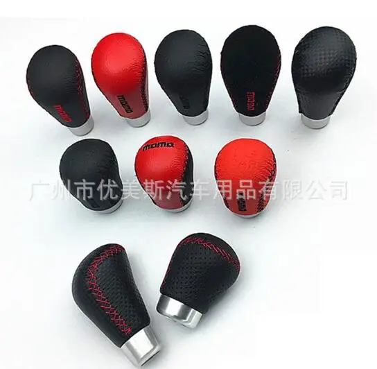 5 скоростей черный красный кожаный алюминиевый ручной ручка переключения