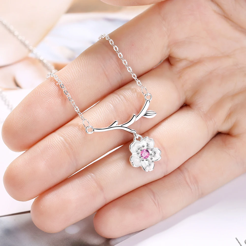 Модное ожерелье из стерлингового серебра простая подвеска в форме цветка