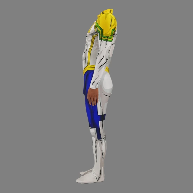 Academic All Might Косплей Костюм зентай лайкра спандекс синий полный тела изысканный