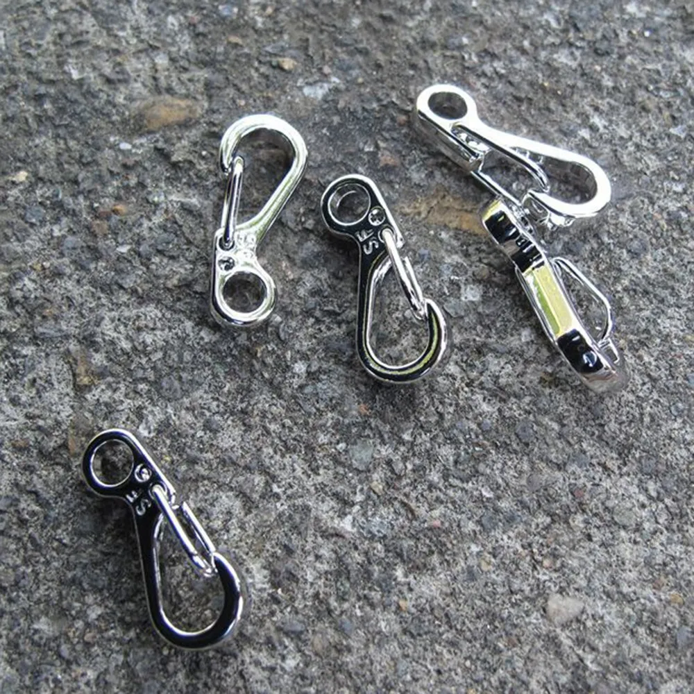 10pcs SF Mini Spring Backpack Clasps hanging keychain Climbing Carabiners metal Bottle Hooks For Hunting Climbing Outdoor Tool
