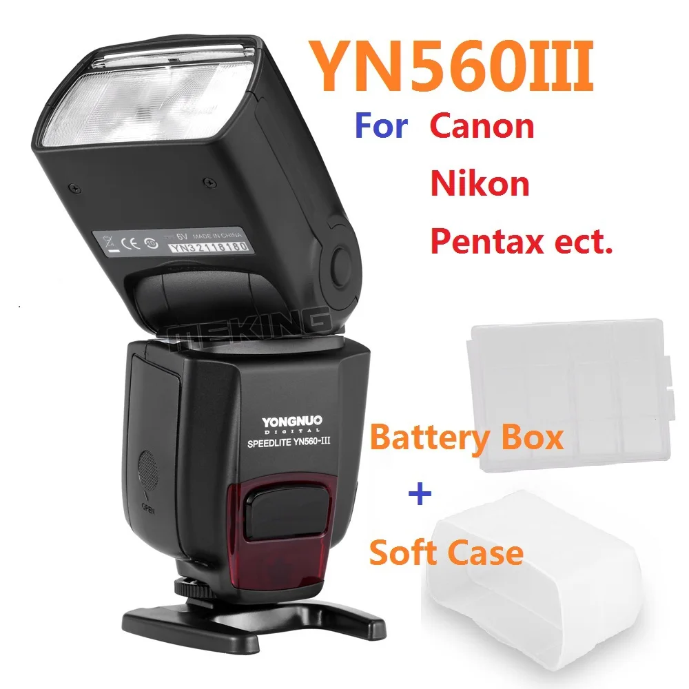 Беспроводная вспышка Yongnuo YN 560III YN560 III Speedlite Speedlight для Canon Nikon Pentax Olympus E520 K 7 450D 60D 5D D3100