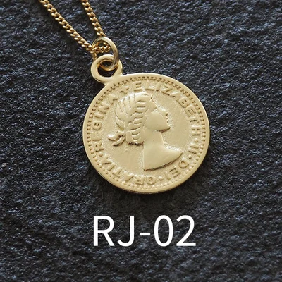 RJ-02 Ожерелье с монетами, серебро 925, чокер-колье, Золотая подвеска, шарм, минимализм, Ретро стиль, Boho Bijoux Femme, колье, ожерелье для женщин, ювелирное изделие - Окраска металла: RJ-02