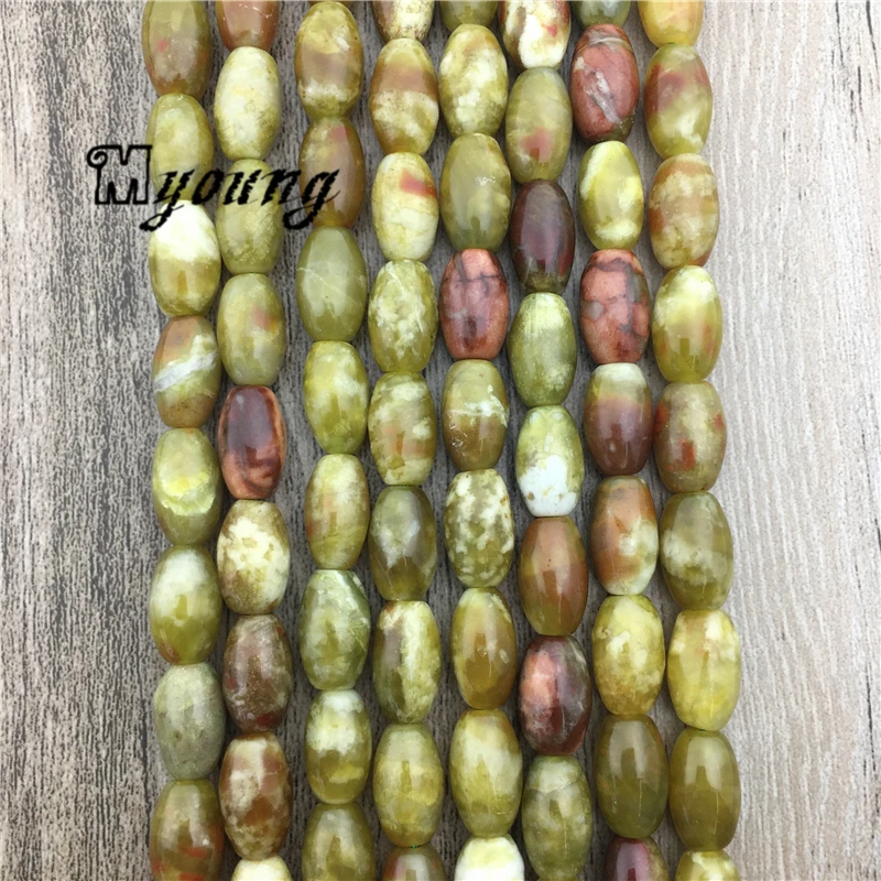 12*8mm Green Dragon Blood Jaspers Drum Beads, Blood Gem Stone, High Quality Jewelry Making Beads, 5 strands/lot MY1572