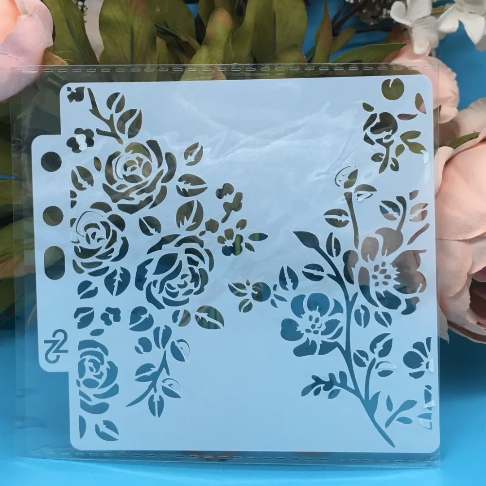 

Новинка 5,1 дюймовый новый цветок розы DIY слойные трафареты настенная живопись фотография шаблон