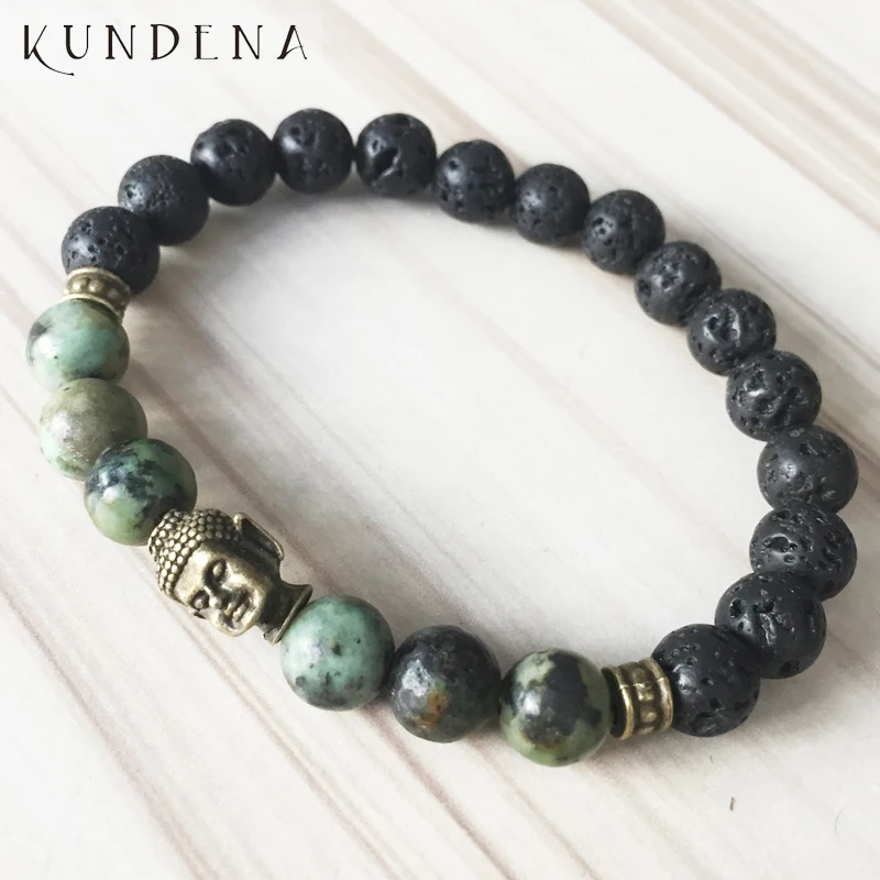 

8 мм Африканский T-urquoise бисера Mala браслет буддийский браслет для медитации запястья для мужчин Йога подарок для Него