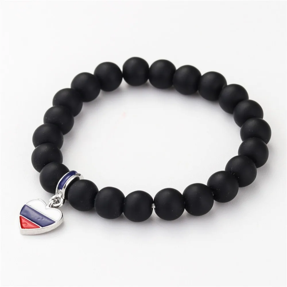 Браслет с национальным флагом из натурального камня Франции Германии Италии