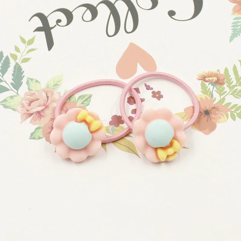 12PCS Pink Hat 12 шт./лот 3 см Детские резинки для волос аксессуары для волос модные милые резинки для волос Веревка для девочек детские головные уборы - Цвет: 12PCS Pink Hat