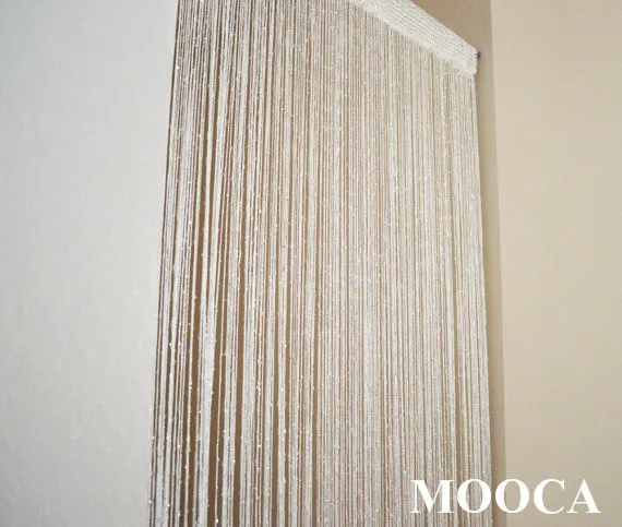 Белый с серебряными металлическими нитями занавески шторы 2 размера|curtain size|string