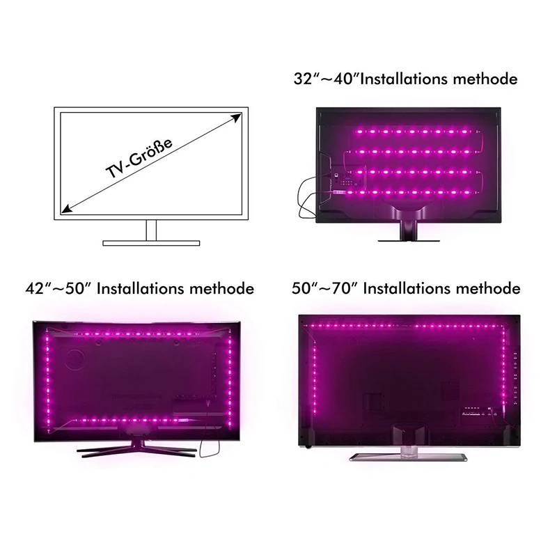 4 шт. 50 см 5050 RGB Светодиодная лента с питанием от USB DC 5V Гибкая 15 s светильник для