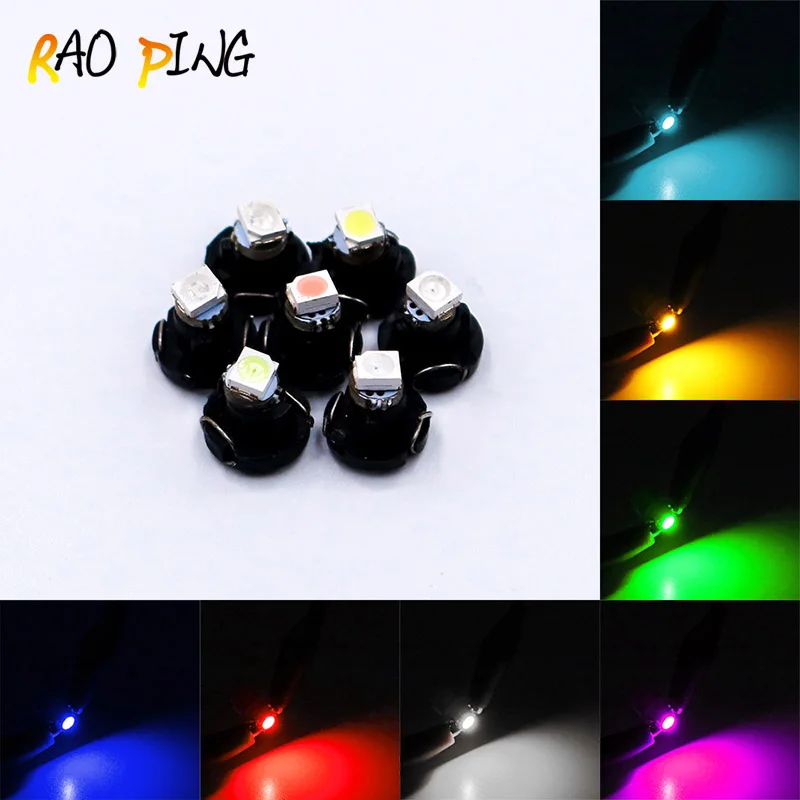 

Raoping 10PCS Car Interior T3 Wedge LED Light Dashboard Light Bulb Instrument Panel Lights Cluster Gauges Blue Lamp Bulbs