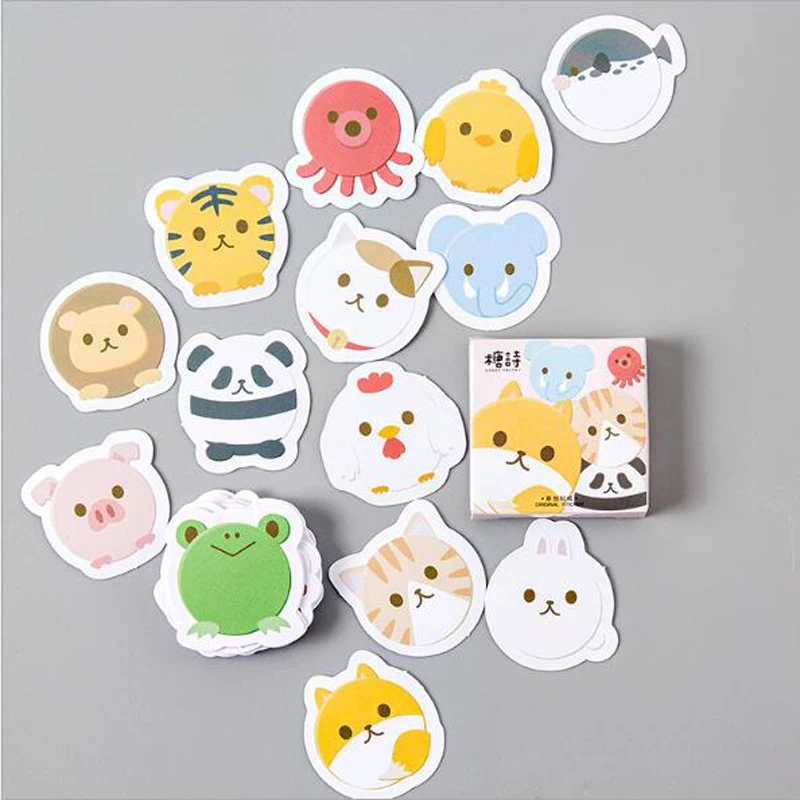 

45 pcs/box Cartoon Fat Animals Cute Pet paper Sticker Decoration DIY Diary Scrapbooking Sticker Children's Favorite Stationery