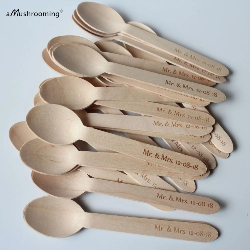 50 Wooden Spoons Engrave/Personalize/Customize-Wedding Bridal/Baby Shower Gifts/Favors Momentos Keepsakes Party | Дом и сад