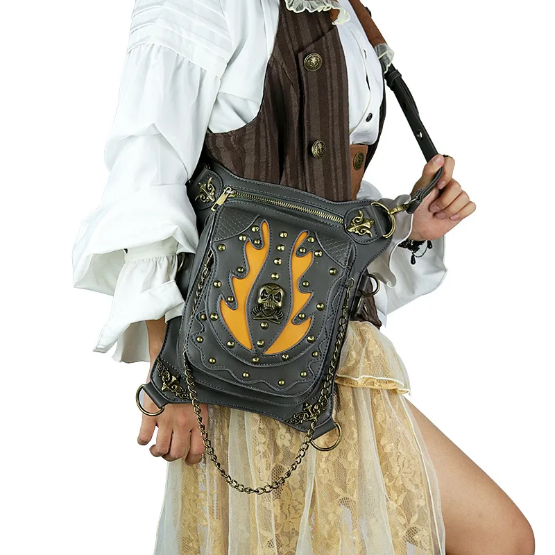 Поясная Сумка унисекс в стиле стимпанк модный мессенджер из искусственной кожи
