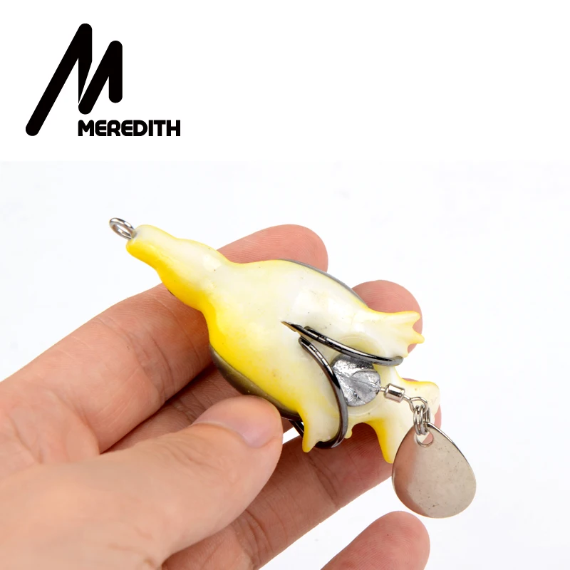 От магазина MEREDITH, встроенный в транспортное средство лягушка 14 г 6,5 см с изображением утки, лягушки, мягкие рыболовные приманки для змееголов Бас Приманка лягушка Рыбалка плавающий поплавок