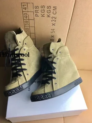 Женские замшевые туфли на платформе черные повседневные высоком каблуке со