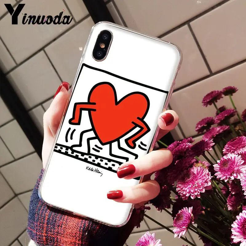 11pro MAX Keith Haring art роскошный уникальный прозрачный чехол из ТПУ для iPhone X XS 6 6s 7 7plus 8