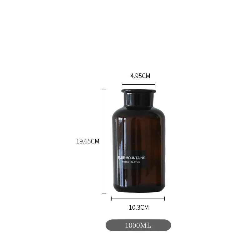 1000ml Минималистичная шикарная стеклянная банка для хранения с наклейкой скандинавский элегантный стол для хранения бутылки Органайзер цветочный контейнер Декор - Цвет: 1000ml